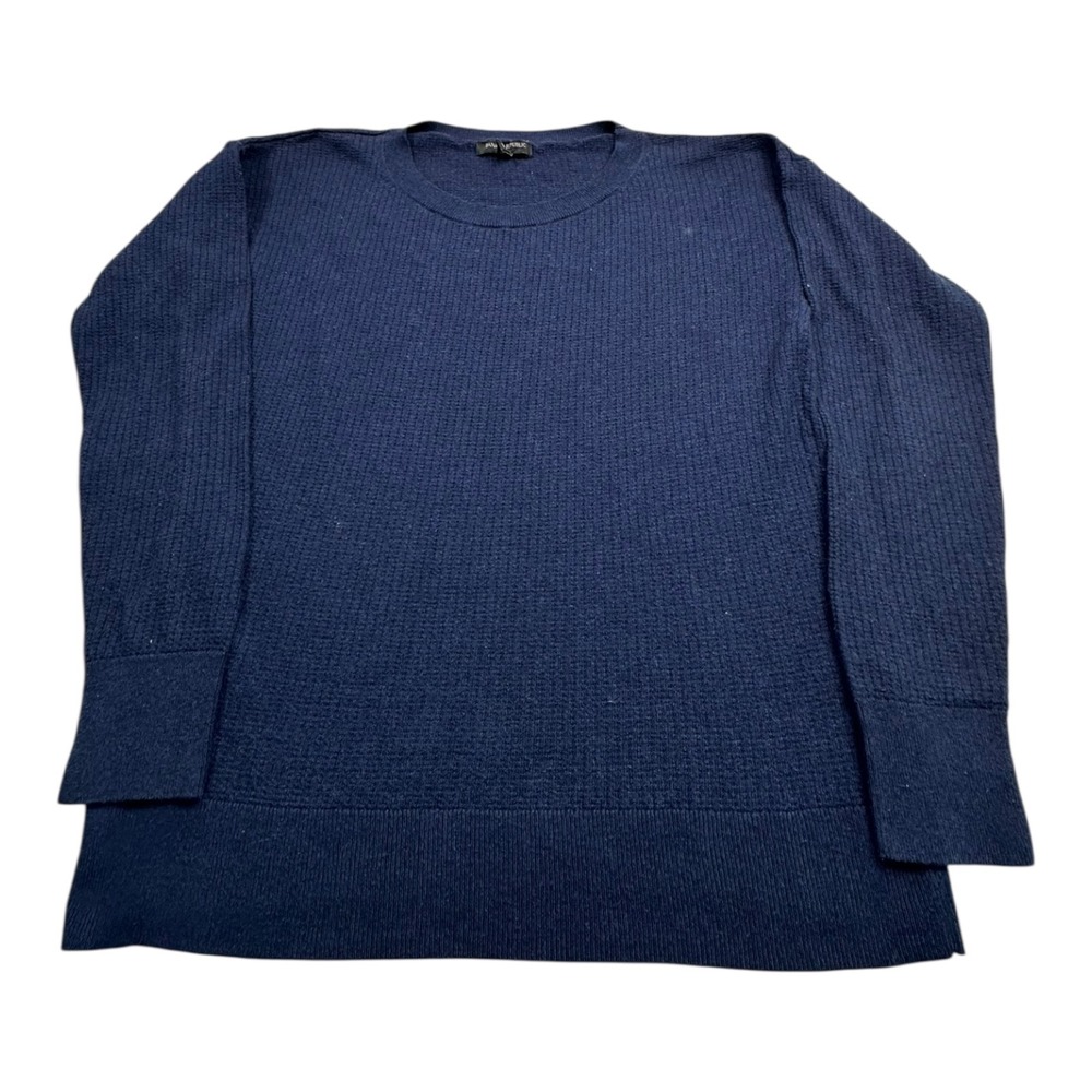 Banana Republic Navy Blue Textured Knit Crew Neck Long Sleeve Sweater Size S‎
